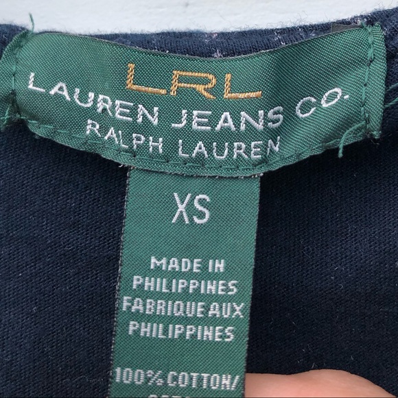 Ralph Lauren Navy Printed V Neck Short Sleeve XS - Picture 5 of 5